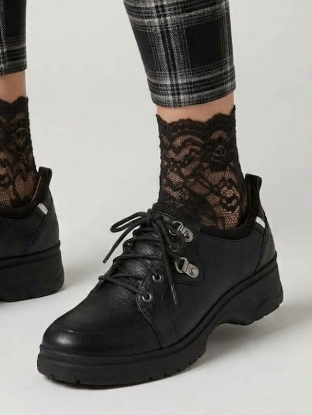 New Paolo Rielo Black Lace Up Combat Style Leather Shoes Whimsygoth 9